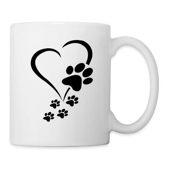 Patte de chien Cœur de bébé chiens - Pattes de chien Cœurs Patte de chien - Mug blanc - blanc - Droite