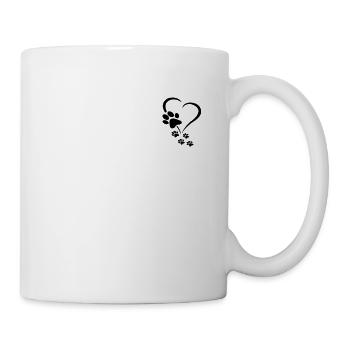 Dog Owner Dog Paw Heart - Dog Paws Hearts Dog Paw - Mug - white - Right