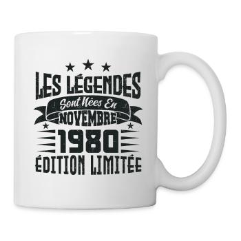 les légendes sont nées en novembre 1980, Cadeau. - Mug blanc - blanc - Droite