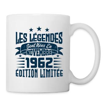 les légendes sont nées en novembre 1962, Cadeau. - Mug blanc - blanc - Droite