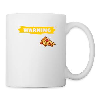 Warning May Contain Pizza - Tasse - Weiß - Rechts