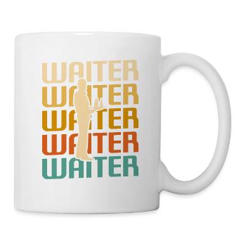 Rétro Vintage Waiter Restaurant servant - Mug blanc - blanc - Droite