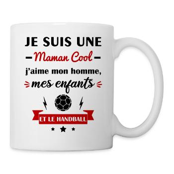 Maman cool handball, handballeuse, fête des mères - Mug blanc - blanc - Droite