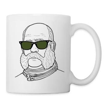Kaiser Franz Josep mit Brille Zeichnung - Tasse - Weiß - Rechts