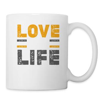 tierschutz liebe leben - Tasse - Weiß - Rechts