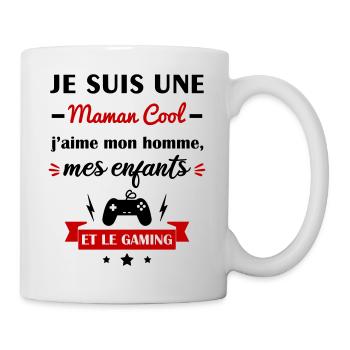 Maman cool gaming, gameuse, fête des mères - Mug blanc - blanc - Droite