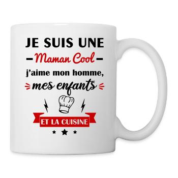 Maman cool cuisine, cuisinière, fête des mères - Mug blanc - blanc - Droite