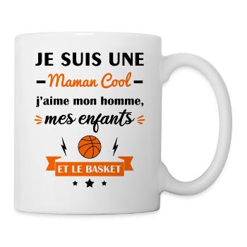 Maman cool basket, basketteuse, fête des mères - Mug blanc - blanc - Droite
