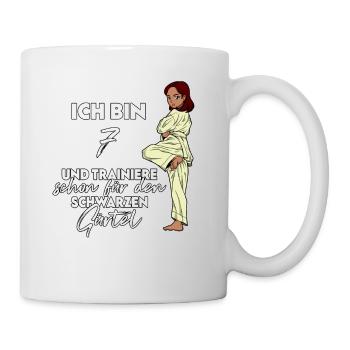 Ich bin 7 - Mädchen Karate - Tasse - Weiß - Rechts