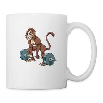 GYMPANSE Wortspiel Schimpanse Gym - Tasse - Weiß - Rechts