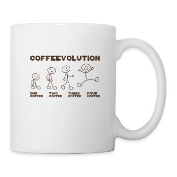 Office Quote Coffee Lover Coffeevolution Evolution - Tasse - Weiß - Rechts