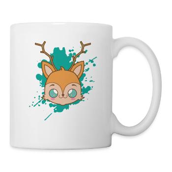 Cerf cerf dans un animal japonais de style kawaii - Mug blanc - blanc - Droite