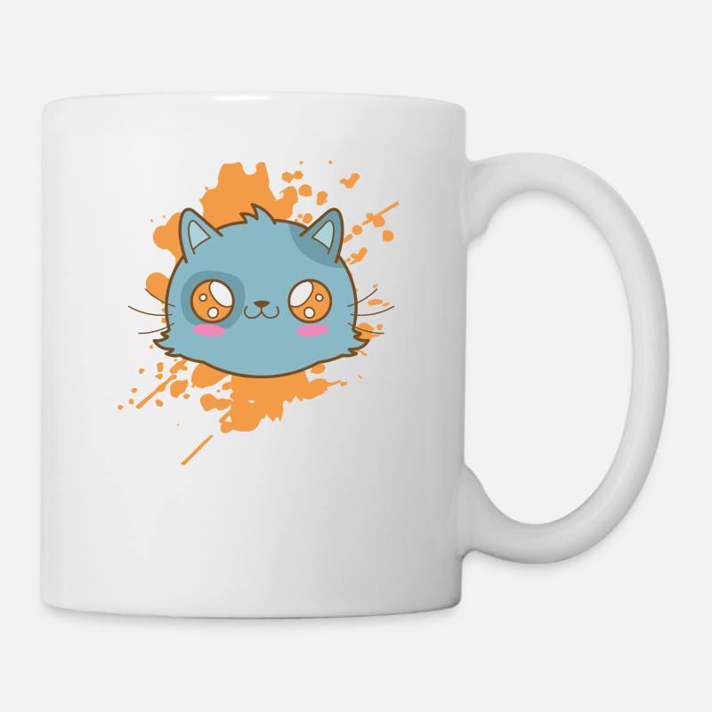 Animal chat de style japonais kawaii - Mug blanc - blanc