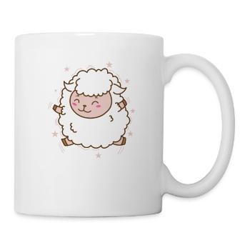 Schaf im japanischen Kawaii Stil Tier - Tasse - Weiß - Rechts