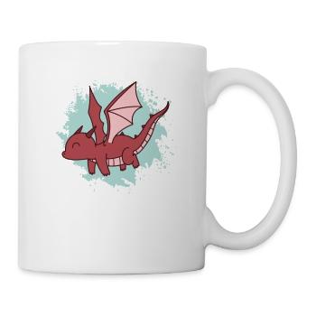 Drache fliegt niedliches Fantasie Tier - Tasse - Weiß - Rechts