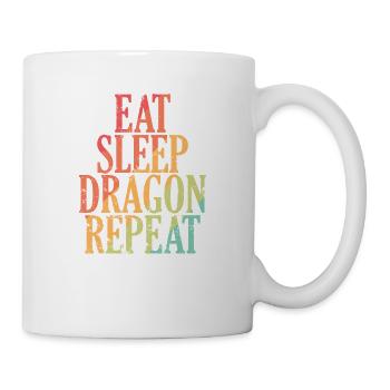 Mangez Sleep Dragon Répétez le conte de fées Dragon - Mug blanc - blanc - Droite