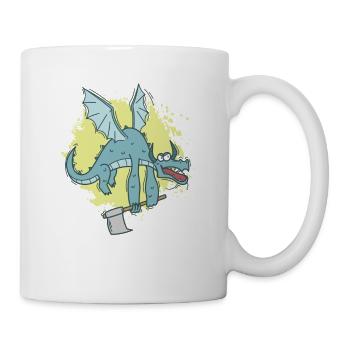 Drôle de dragon avec hache animal mignon - Mug blanc - blanc - Droite