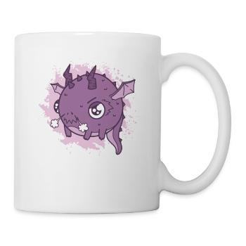 Fat kawaii dragon est aigre - Mug blanc - blanc - Droite