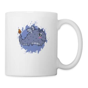 Brûlures épaisses de la queue de dragon kawaii - Mug blanc - blanc - Droite