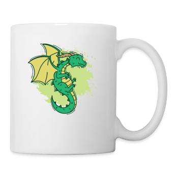 Dragon cool avec cornes drôle d’animal - Mug blanc - blanc - Droite