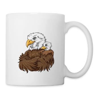 Adler Papa Adler Vater und Baby Papa Vatertag - Tasse - Weiß - Rechts