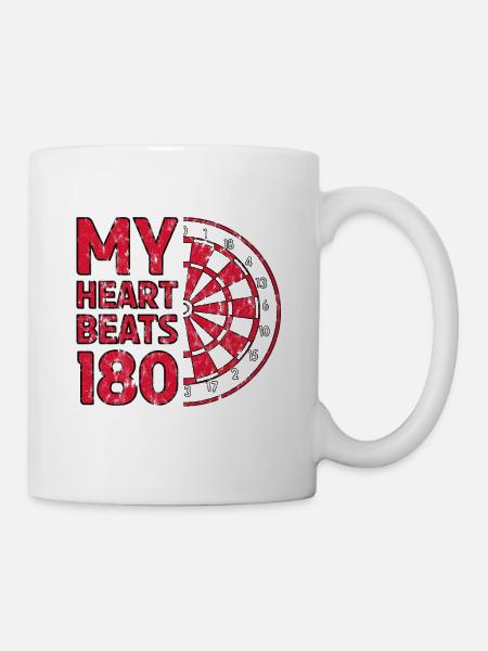 My Heart beats 180 Dart - Tasse - Weiß
