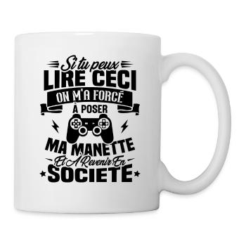 J’ai été obligé de poser ma manette de jeu - Mug blanc - blanc - Droite