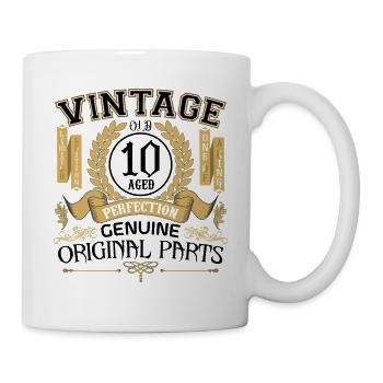 Vintage 10 years - birthday gift 10 years !!! - Mug - white - Right