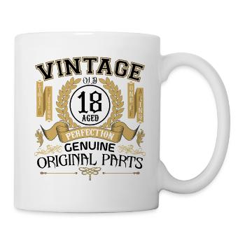 Vintage 18 years old - birthday gift 18 years old!! - Mug - white - Right