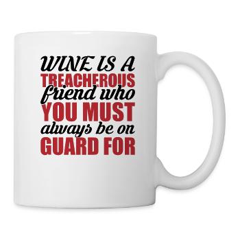 Le vin est un ami perfide - Mug blanc - blanc - Droite