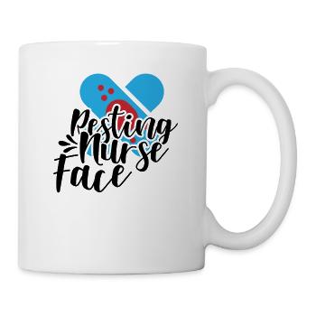 Resting nurse face - Mug - white - Right