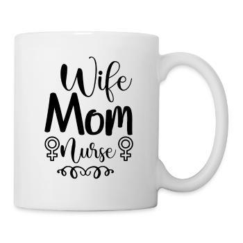 Wife Mama Nurse - Mug - white - Right