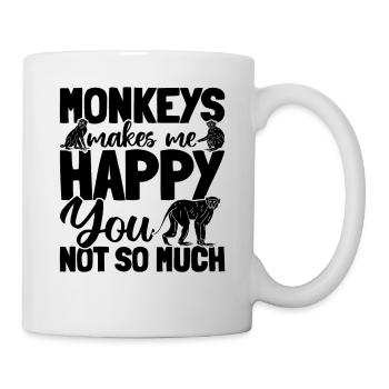 Les singes me rendent heureux pas tellement - Orang-outan - Mug blanc - blanc - Droite