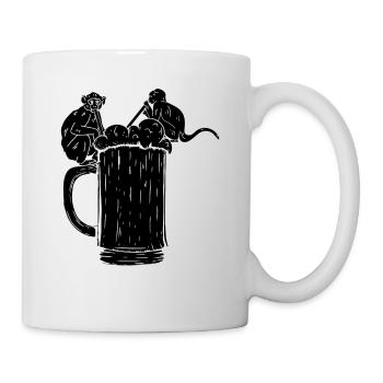 Orangutan Monkeys with Beer - Funny Monkey - Mug - white - Right