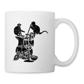 Orangutan Monkeys with Sangria - Funny Monkey Oran - Mug - white - Right