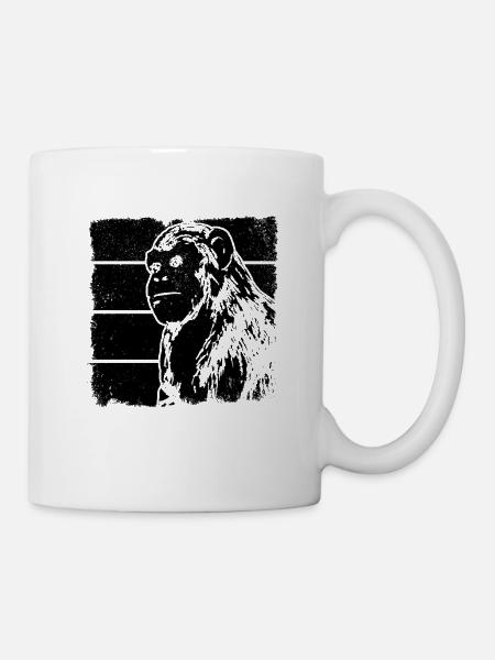Monkey Chimpanzee Orangutan Monkey - Tasse - Weiß