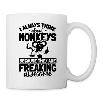Orangutan Monkey Lover - I always think about Monk - Mug - white - Right