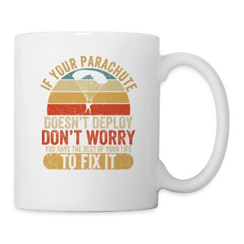 Drôle d’aventure parachute parachutiste - Mug blanc - blanc - Droite