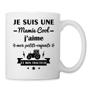 Mamie cool tracteur, fête des grands-mères, mémé - Mug blanc - blanc - Droite