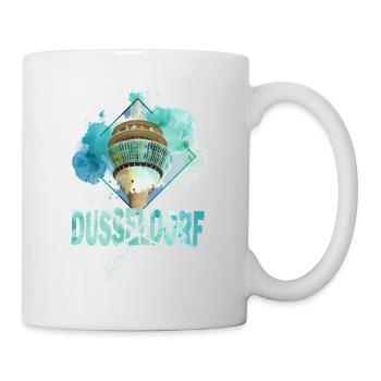 Düsseldorf Allemagne City Skyline Splash Coloré - Mug blanc - blanc - Droite