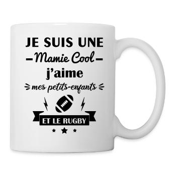Mamie cool rugby, fête des grands-mères,rugbywoman - Mug blanc - blanc - Droite