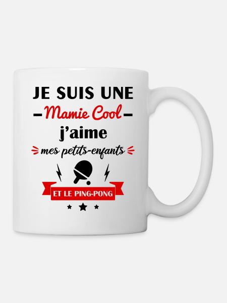 Mamie cool ping-pong,fête des grands-mères - Mug blanc - blanc