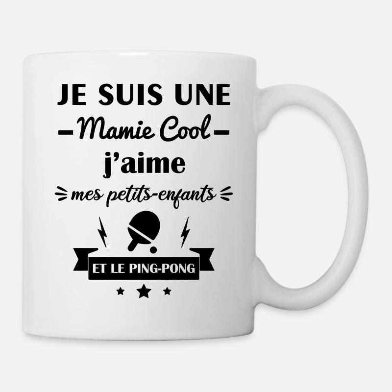 Mamie cool ping-pong,fête des grands-mères - Mug blanc - blanc
