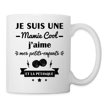Mamie cool pétanque, fête des grands-mères - Mug blanc - blanc - Droite
