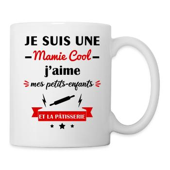 Mamie cool pâtisserie, fête des grands-mères - Mug blanc - blanc - Droite