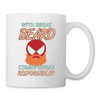 With Great BEARD Comes With Great Responsibility - Tasse - Weiß - Rechts