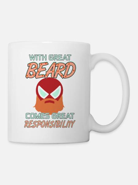 With Great BEARD Comes With Great Responsibility - Tasse - Weiß