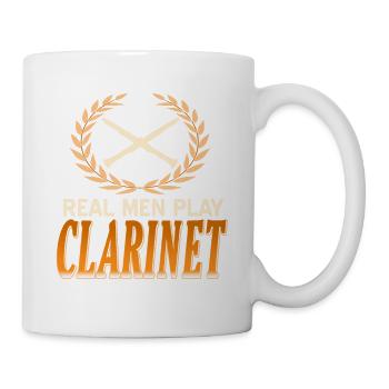 Real Men Play Clarinet Retro Funny Clarinet Player - Tasse - Weiß - Rechts