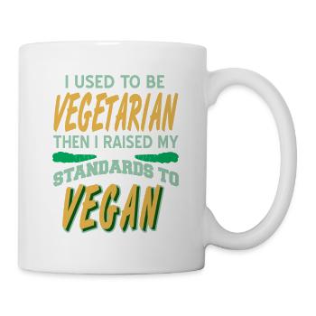 Utilisé pour être végétarien J’ai élevé mes normes - Mug blanc - blanc - Droite
