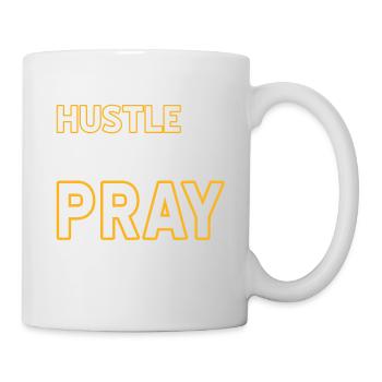 Hustle Hard Pray Harder Retro Line Art Designs - Mug - white - Right